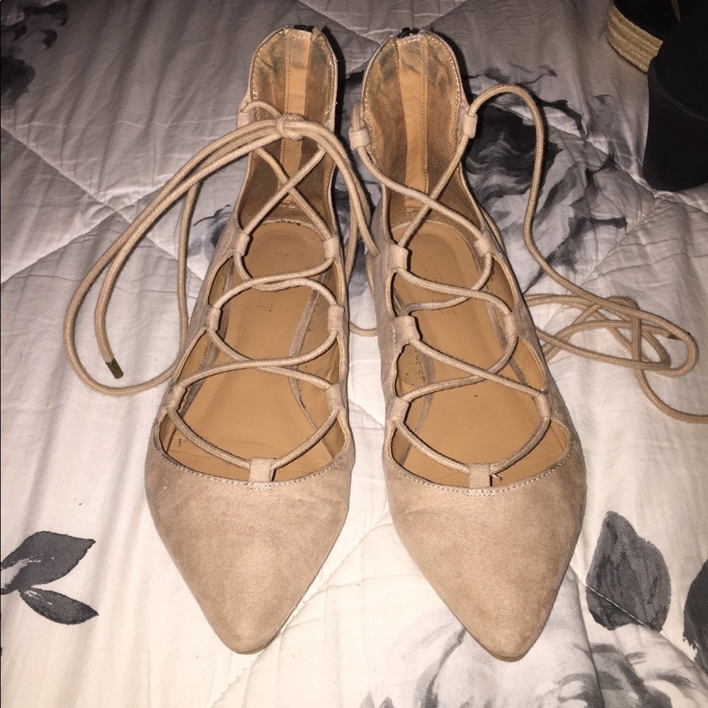 Lace up flats
